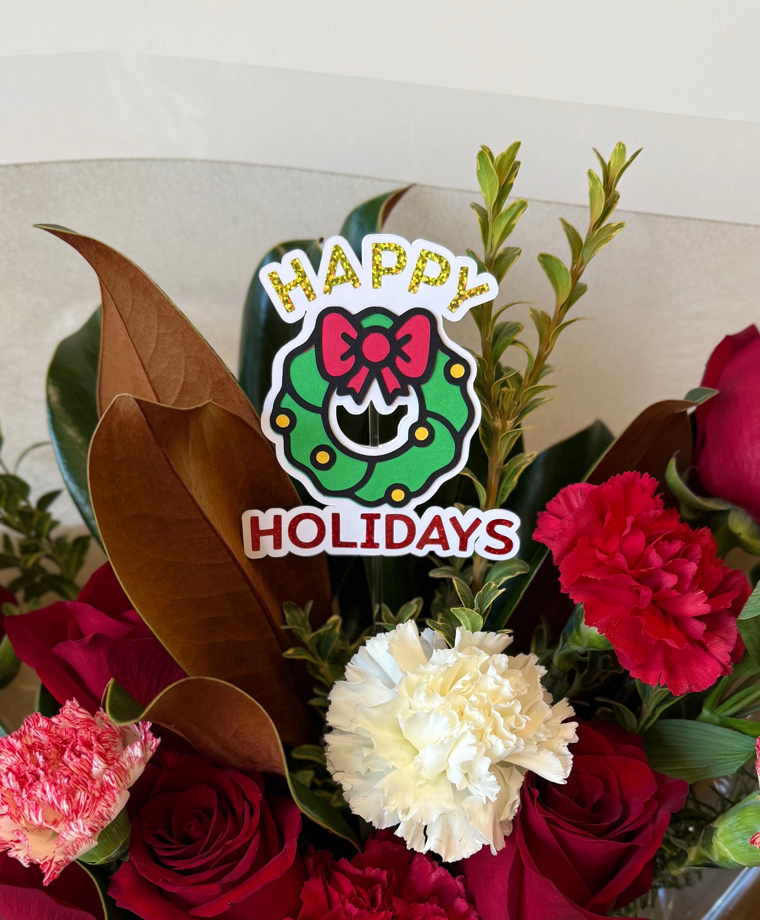 Happy Holidays Flower Topper