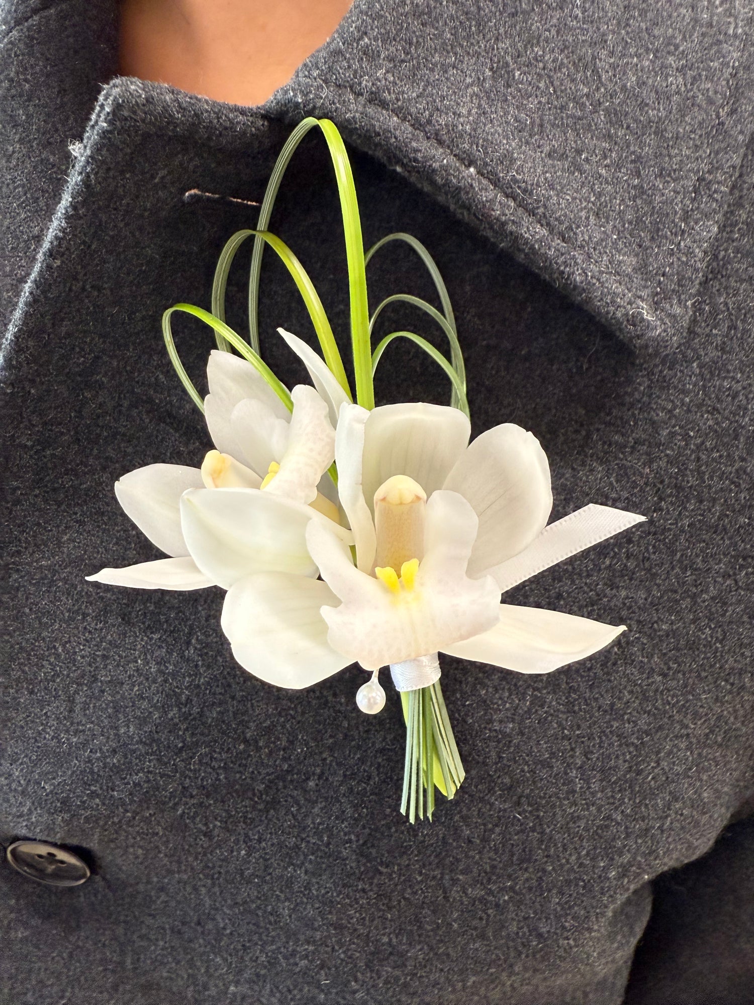 White Orchid Boutonnière