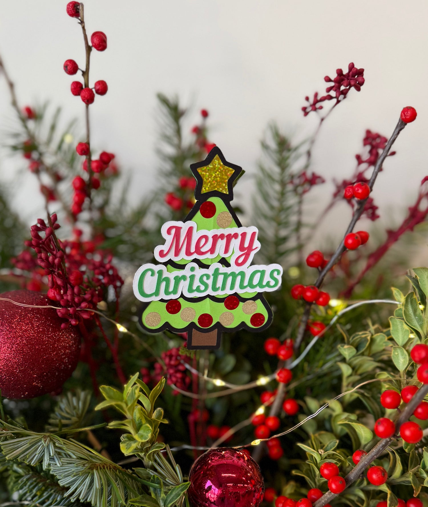 Merry Christmas Flower Topper